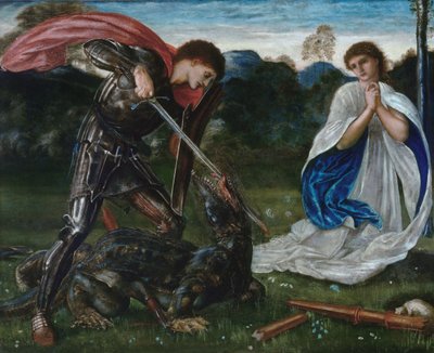 Der Kampf: St. Georg tötet den Drachen VI von Edward Burne-Jones