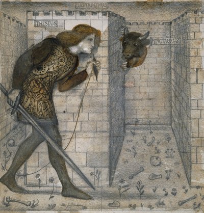 Fliesendesign - Theseus und der Minotaurus im Labyrinth von Edward Burne-Jones