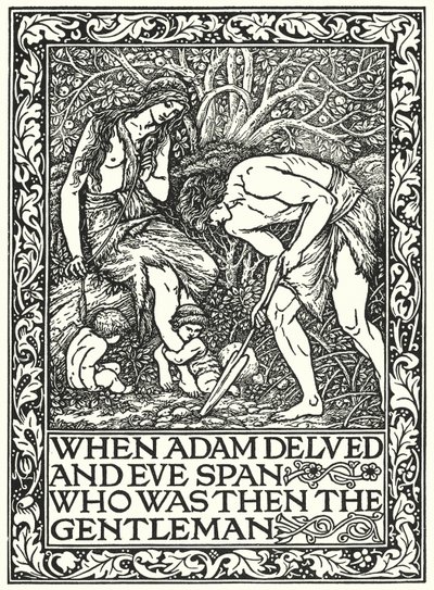 Als Adam grub und Eva spann, wer war dann der Herr? (Gravur) von Edward Coley (after) Burne Jones