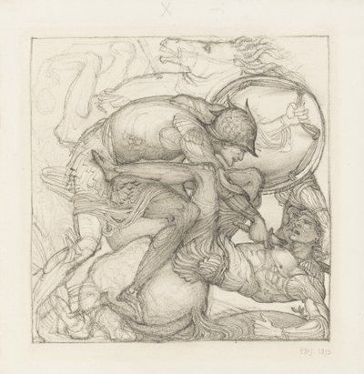Aeneas tötet Mezentius von Edward Coley Burne-Jones