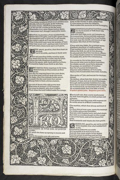Die Werke von Geoffrey Chaucer, neu gedruckt mit Bildern von Sir Edward Burne-Jones von Edward Coley Burne Jones