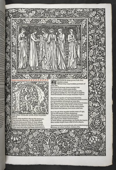 Die Werke von Geoffrey Chaucer, neu gedruckt mit Bildern von Sir Edward Burne-Jones von Edward Coley Burne Jones