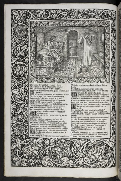 Die Werke von Geoffrey Chaucer, neu gedruckt mit Bildern von Sir Edward Burne-Jones von Edward Coley Burne Jones