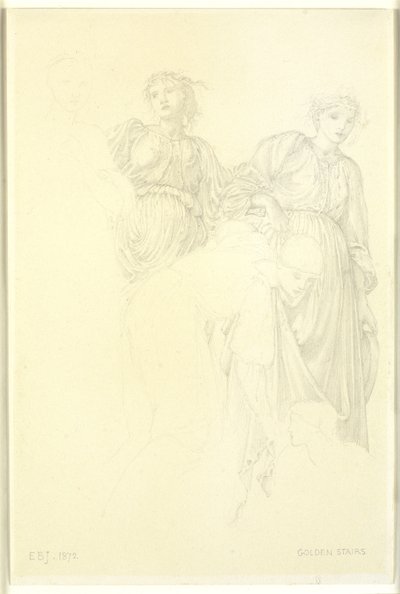 Gruppe von Frauen, Vorstudie für das Gemälde Die goldene Treppe von Edward Coley Burne Jones