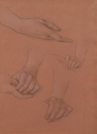 Studien von Händen für das Porträt von Mary Gaskell von Edward Burne Jones