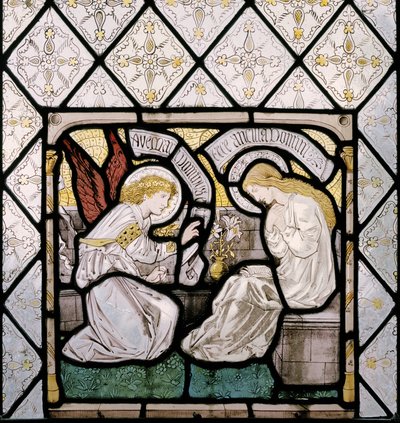 Die Verkündigung (Detail aus dem Ostfenster) von Edward Burne Jones