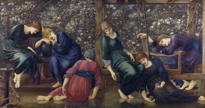 Der Gartenhof, aus der Briar-Rose-Serie, um 1894 von Edward Burne Jones