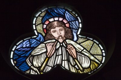 Engel, die Doppelrohre blasen, Engel Musiker (1902-1914) von Edward Coley and Dearle Burne Jones