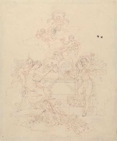 Allegorie der Malerei und Literatur von Edward Francis Burney