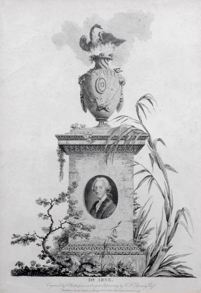 Dr. Thomas Augustine Arne (1710-78), graviert von James Heath (1757-1834), 1793 von Edward Francis Burney