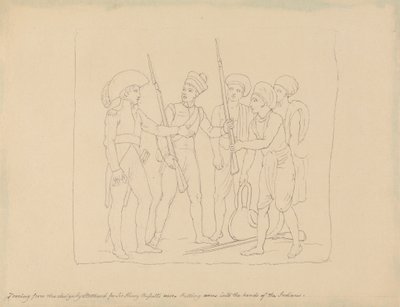 Waffen in die Hände der Indianer legen von Edward Francis Burney