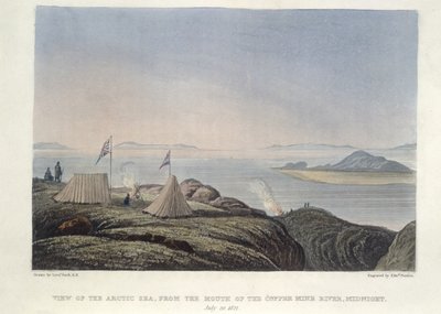 Ansicht des Arktischen Meeres, vom Mund des Coppermine River, Mitternacht, 20. Juli von Edward Francis Finden