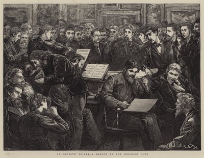Ein Künstlerabend, eine Skizze im Hogarth Club von Edward Frederick Brewtnall