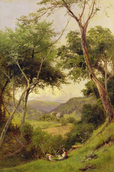 Rievaulx Abbey, nahe Helmsley, Yorkshire, von Süden, um 1880 von Edward Henry Holder