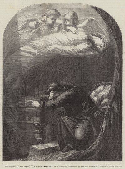 Die verlorene Lenore, Der Rabe, von E. A. Poe von Edward Henry Wehnert