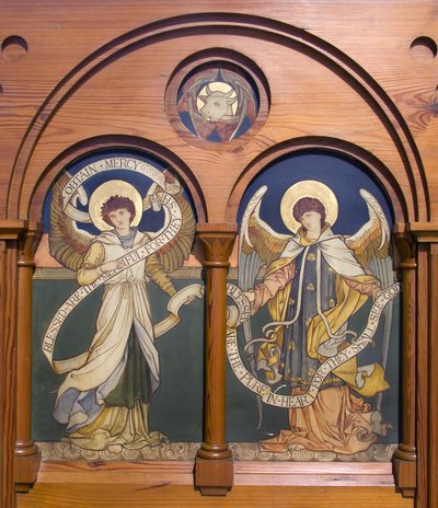 Garstang, St. Thomas, Shrigley & Hunt (1873-1982), Edward Holmes Jewitt (1849-1929), Engel-Reredos, ca. 1877 von Edward Holmes Jewitt