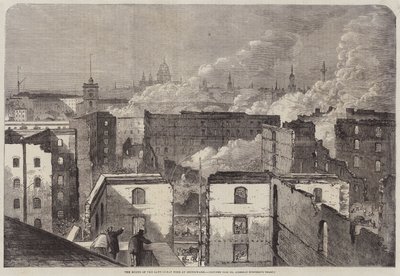 Die Ruinen des großen Feuers in Southwark von Edward Hull
