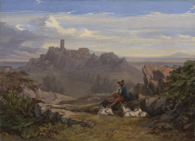 Landschaft mit Ziegenhirte, ca. 1842 von Edward Lear