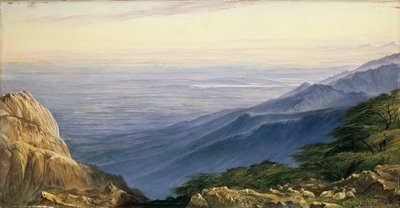 Die Ebenen der Lombardei vom Monte Generoso, 1880 von Edward Lear