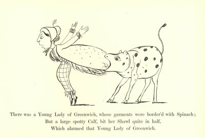 Es war eine junge Dame aus Greenwich, deren Kleider mit Spinat gesäumt waren von Edward Lear