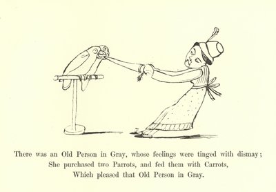Es war eine alte Person in Grau, deren Gefühle von Bestürzung getrübt waren von Edward Lear