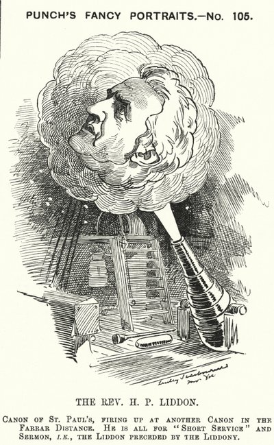 Punch-Karikatur: Henry Liddon, englischer Theologe (Stich) von Edward Linley (after) Sambourne