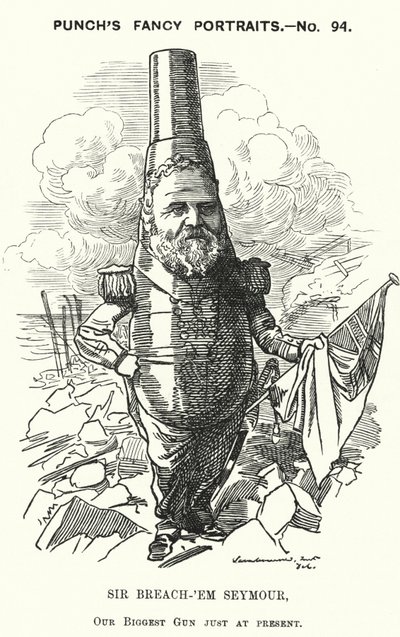 Punch-Karikatur: Sir Michael Seymour, britischer Admiral (Stich) von Edward Linley (after) Sambourne