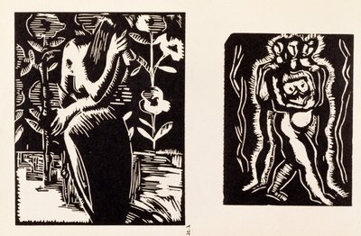 Studie, Illustration aus einem Band mit Holzschnitten von sieben Künstlern, veröffentlicht von den Omega Workshops Ltd, London von Edward McKnight Kauffer