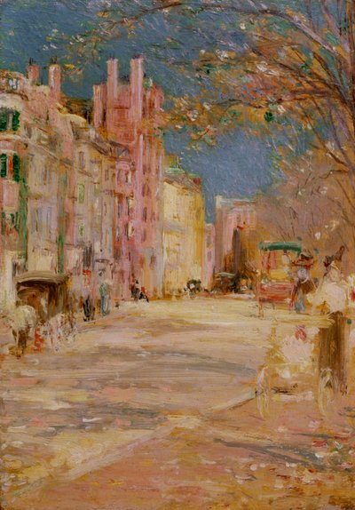 Straßenszene in Boston (Boston Common) von Edward Mitchell Bannister
