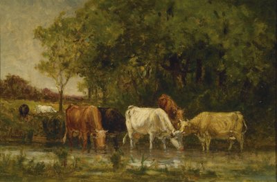 Kühe in der Landschaft von Edward Mitchell Bannister