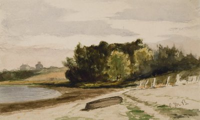 Landschaft mit Baumstamm am Strand (#40), ca. 1880 von Edward Mitchell Bannister