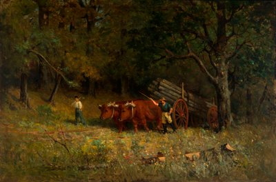 Ohne Titel (Junge und Mann mit Ochsen) von Edward Mitchell Bannister