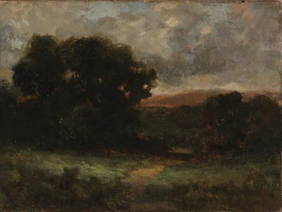 Ohne Titel (Landschaft mit Wiese und Bäumen) von Edward Mitchell Bannister