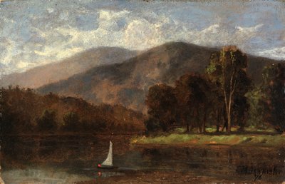 Ohne Titel (Segelboot im Fluss) von Edward Mitchell Bannister