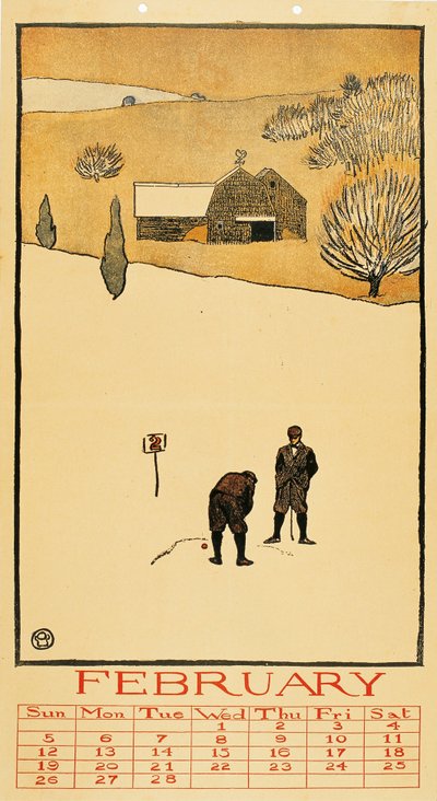 Golfkalender. Februar von Edward Penfield