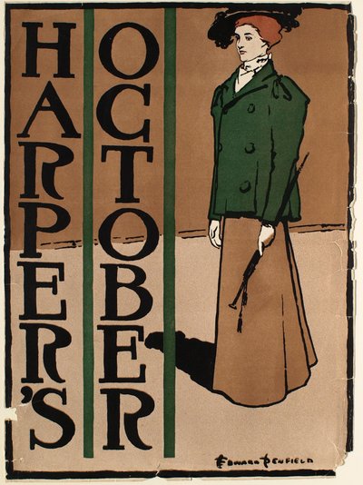 Frau im grünen und braunen Anzug, Oktober Harper