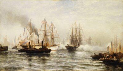 Empfang der Isere in der New Yorker Bucht, 20. Juni 1885, 1885 von Edward Percy Moran