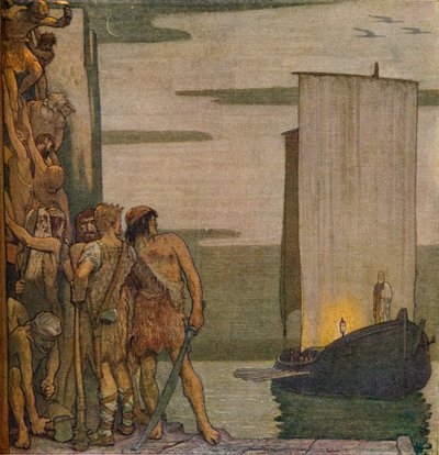 Die Landung des heiligen Patrick in Irland, ca. 1912, 1914 von Edward Reginald Frampton