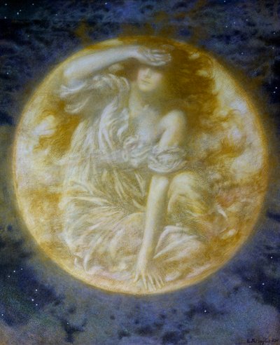 "Lune radieuse" (Strahlender Mond) Gemälde von Edward Robert Hughes (1851-1914) von Edward Robert Hughes