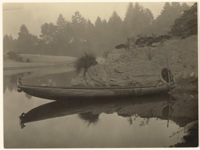 Fischen vom Kanu - Hupa von Edward S. Curtis