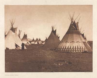Portfolio VI, Platte 186: Bemalte Lodges - Piegan von Edward S. Curtis
