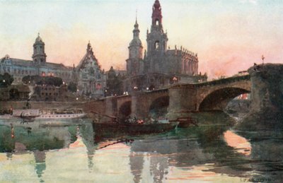 Dresden – Augustusbrücke von Edward Theodore Compton