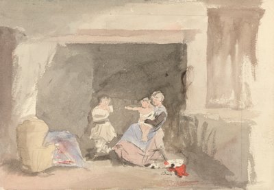 Innenraum mit Mutter und zwei Kindern von Edward Thompson Davis