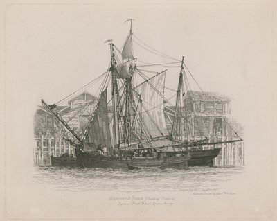 Schoner und Smack liegen am Fresh Wharf von Edward William Cooke