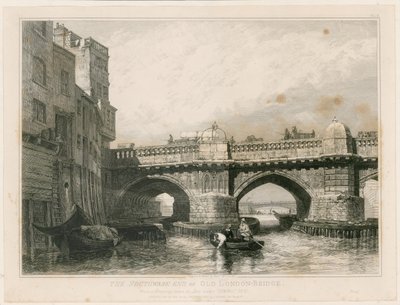 Das Southwark-Ende der alten London Bridge von Edward William Cooke