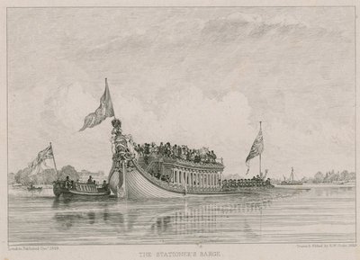 Das Barge des Schreibwarenhändlers, Themse, London von Edward William Cooke