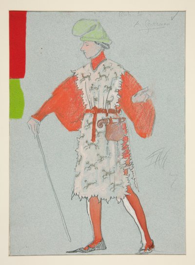 Ein Gentleman, Kostümentwurf für Henry Irving von Edwin Austin Abbey
