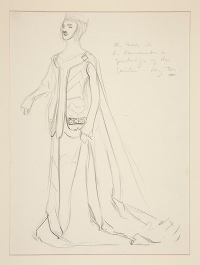 Eine Dame, Kostümentwurf für Henry Irving von Edwin Austin Abbey