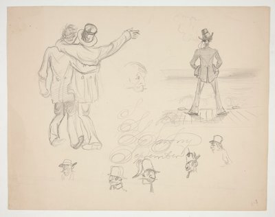 Verschiedene männliche Figurenstudien von Edwin Austin Abbey