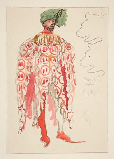 Bagot, Kostümskizze für Henry Irving von Edwin Austin Abbey